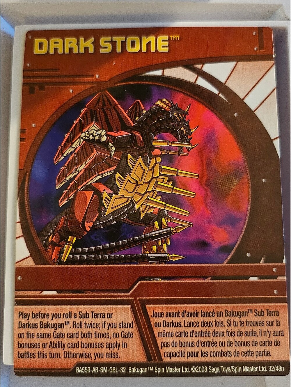 Bakugan Ability Card - Dark Stone Battle Brawlers Card - As shown